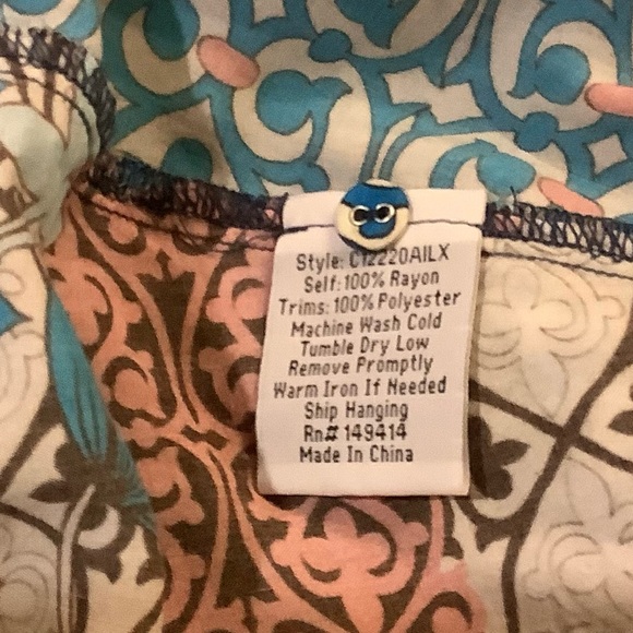 Johnny Was Blue Bondi Long Sleeve Top With Lace Trim, Size 2X. - Picture 6 of 15